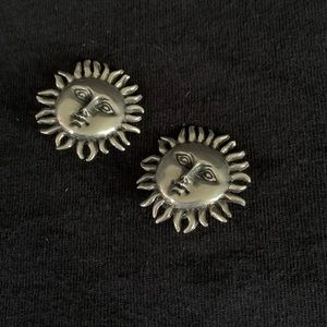 925 Mexican Silver Sunshine Clip On Earrings